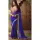 Traditional Style Royal Blue Color Georgette Contemporary Saree Blouse | FH461471996