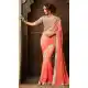 Traditional Style Salmon Color Georgette Contemporary Saree Blouse | FH461472004