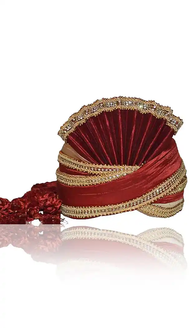 Wedding Turban Pagri for Gooms in Dupioni Raw Silk | FH464972490