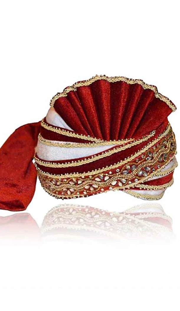 Velvet Fabric Maroon Color Rajasthani Jodhpuri Turban Safa Pagdi | FH465072493
