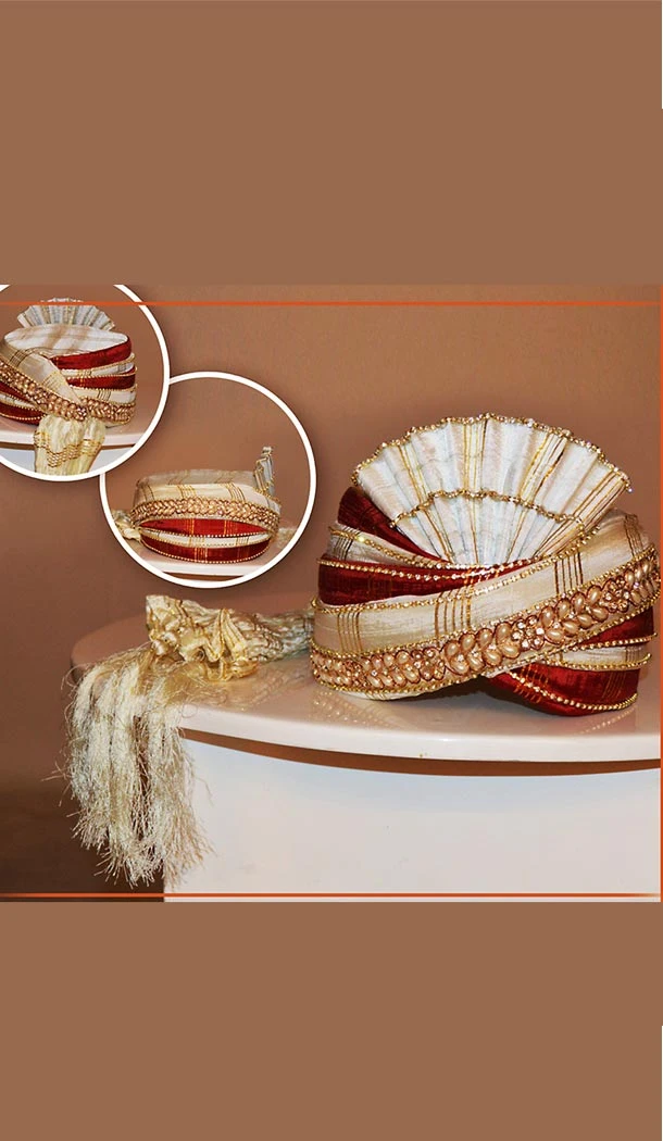 Art Silk Fabric Maroon Color Wedding Turban Mens | FH465172506
