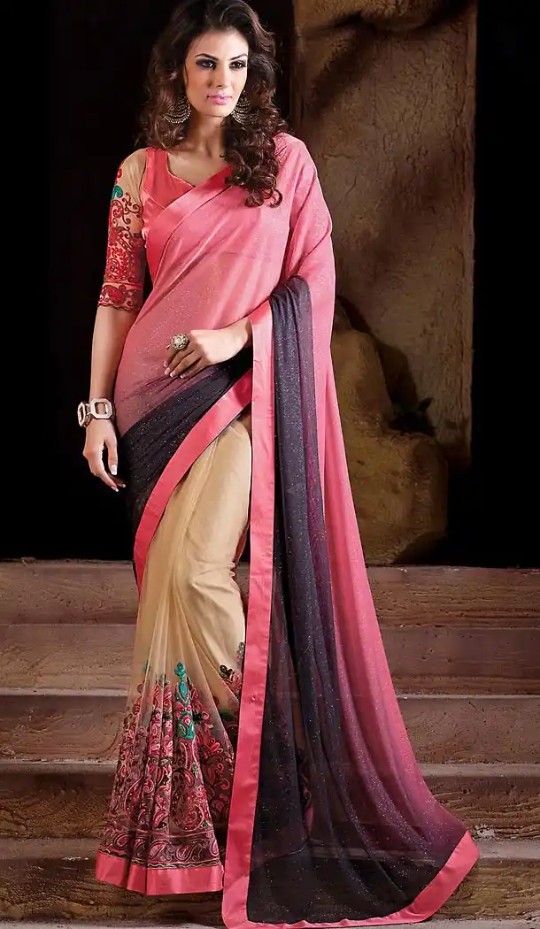 Pink Color Net Traditional Style Sarees | FH466272623