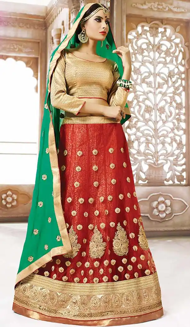 Red Color Net Circular Style Designer Lehenga Choli | FH468072822