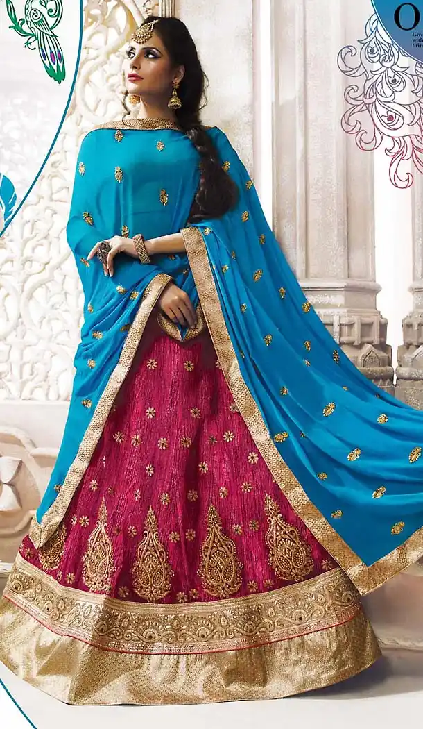 Magenta Color Net Circular Style Designer Lehenga Choli | FH468072823