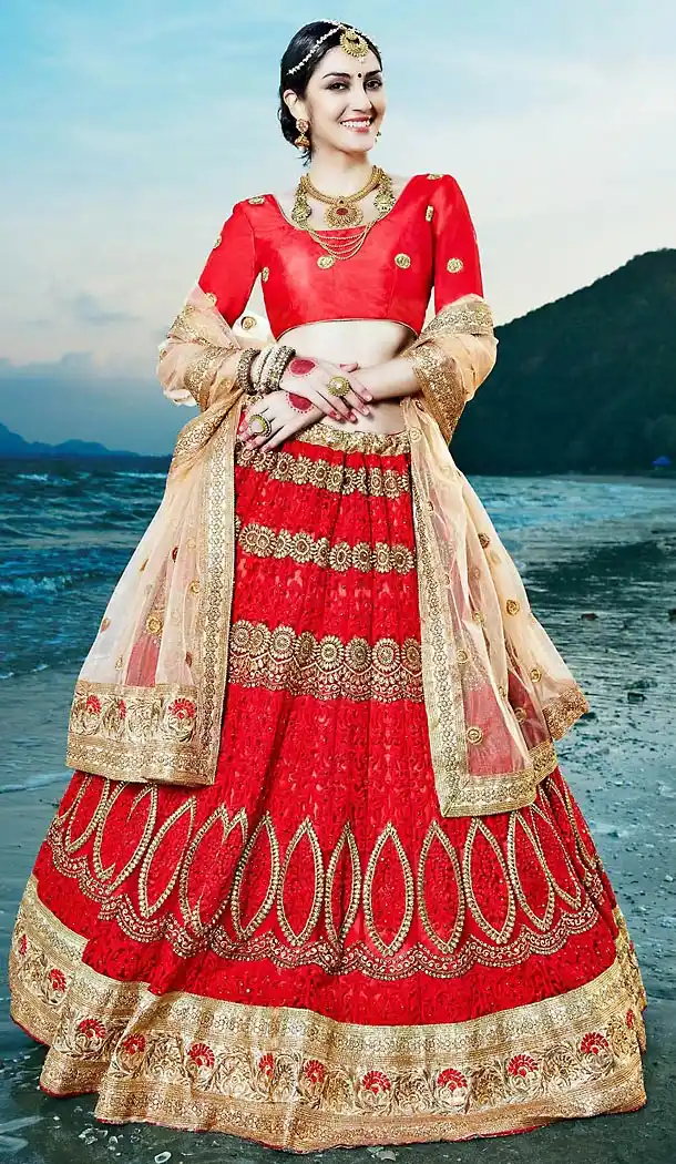 Look Attractive Circular Lehenga in Red Color | FH468972907