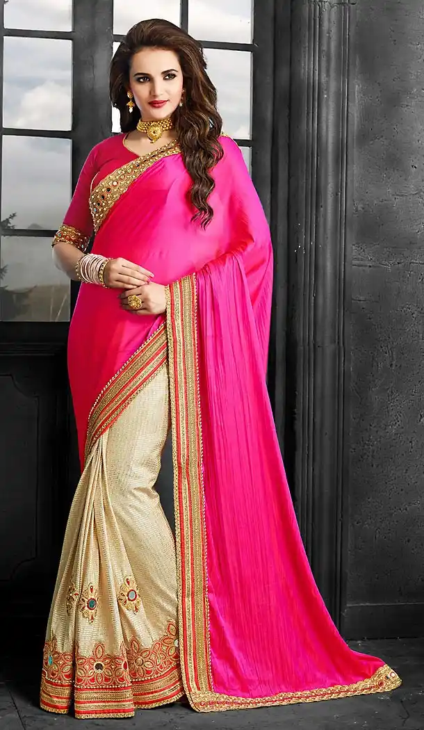 Pink Color Chiffon Designer Style Sarees | FH475873619