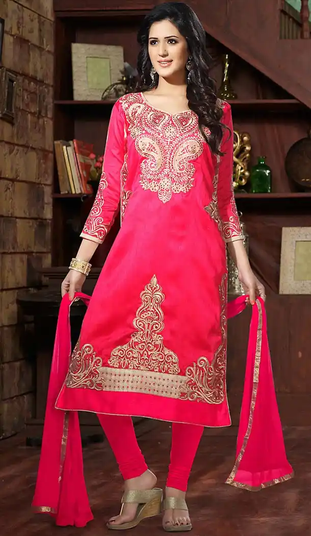 Pink Color Bhagalpuri Silk Ayesha Takia Churidar Suits | FH476473683