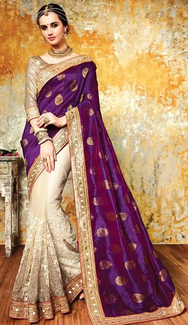 Purple Color Silk Traditional Saree with Blouse | FH477173733