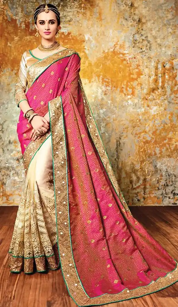 Pink Color Silk Traditional Saree with Blouse | FH477173735
