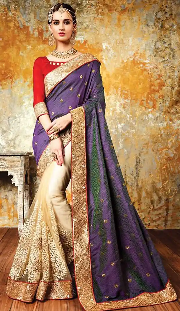 Purple Color Silk Traditional Saree with Blouse | FH477173736