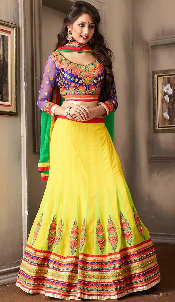 Yellow Color Georgette Designer Lehenga Choli | FH479474021