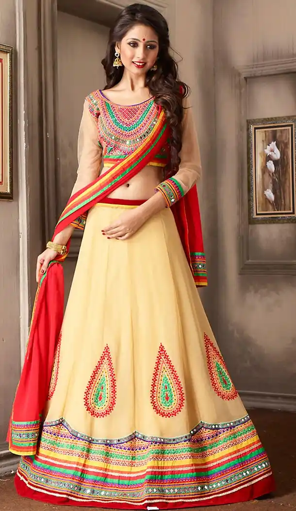 Beige Color Georgette Designer Lehenga Choli | FH479474023