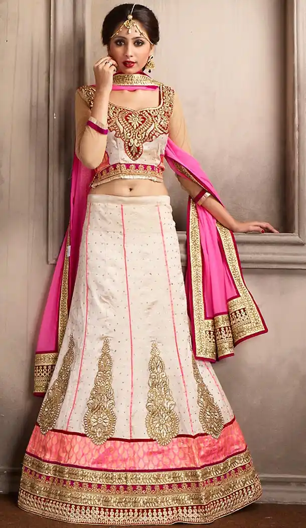 Off White Color Silk Designer Lehenga Choli | FH479474031