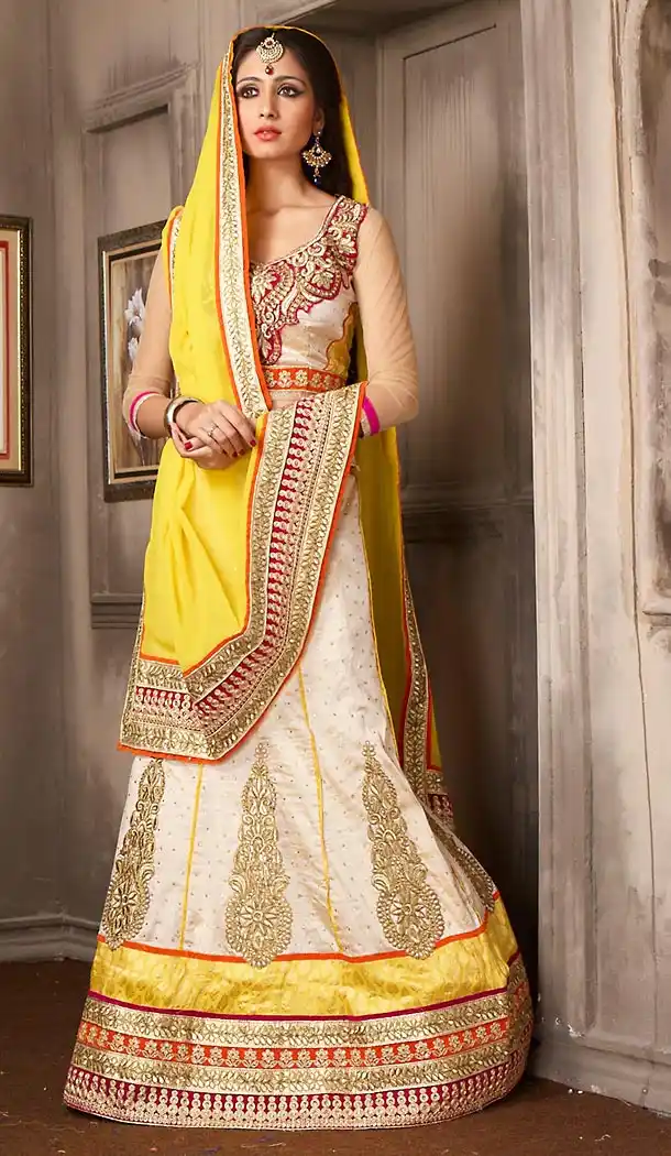 White Color Silk Designer Lehenga Choli | FH479474032