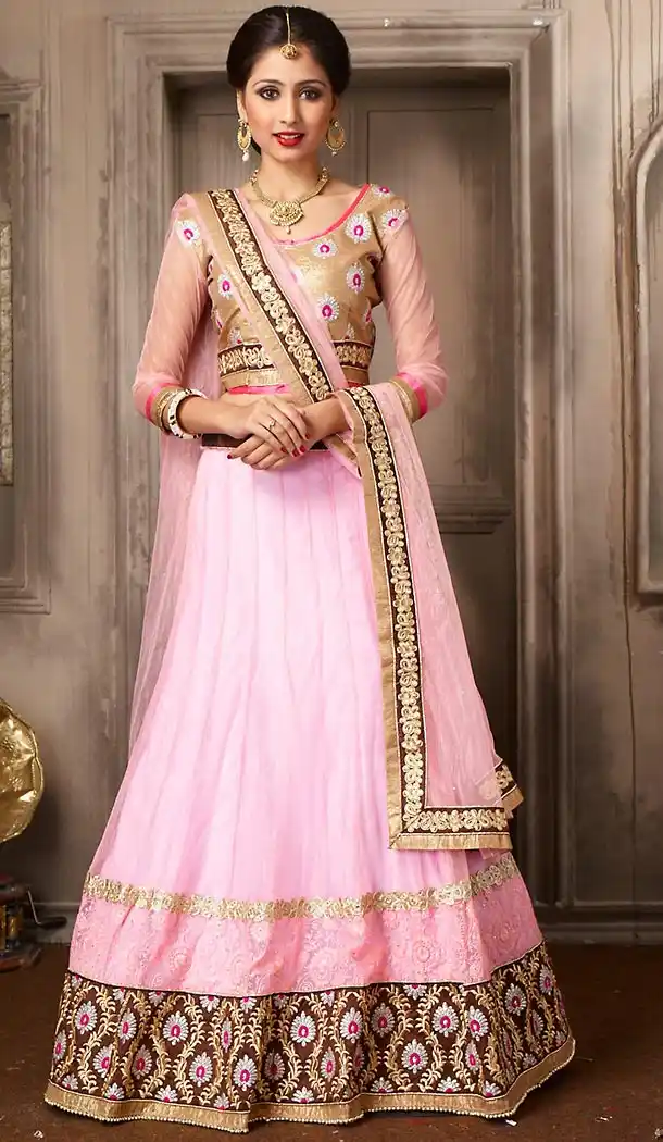 Pink Color Net A Line Style Party Wear Lehenga Choli | FH479574036