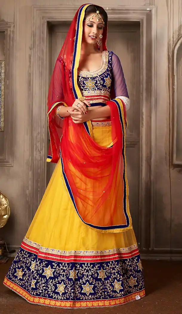 Yellow Color Net A Line Style Party Wear Lehenga Choli | FH479574042
