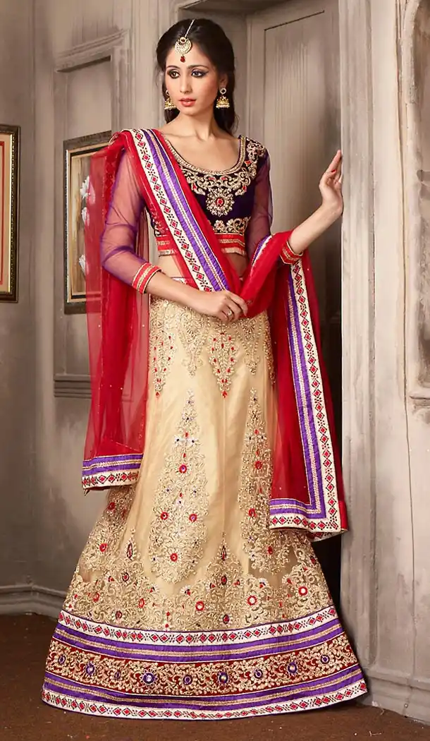 Beige Color Net A Line Style Party Wear Lehenga Choli | FH479574044