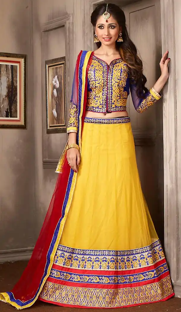 Yellow Color Net A Line Style Party Wear Lehenga Choli | FH479574052