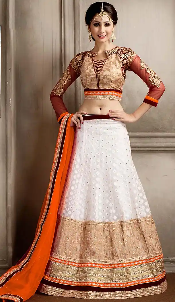 Gorgeous White Color Net A Line Style Lehenga Choli | FH479674068