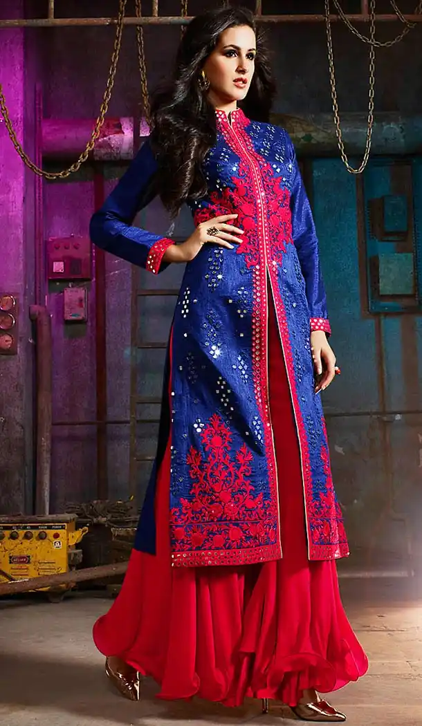 Blue Color Silk Designer Salwar Kameez | FH480574174
