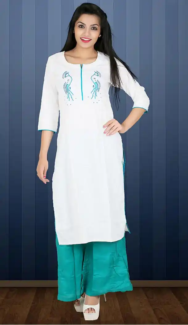 White Color Cotton Readymade Ladies Kurtas | FH482674392