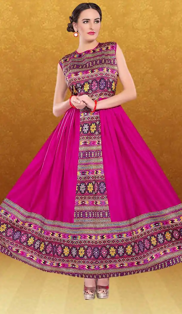 Silk Fabric Deep Pink Color Printed Lehenga Choli | FH485974766