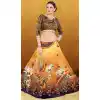 Silk Fabric Butter Scotch Color Printed Lehenga Choli | FH485974773