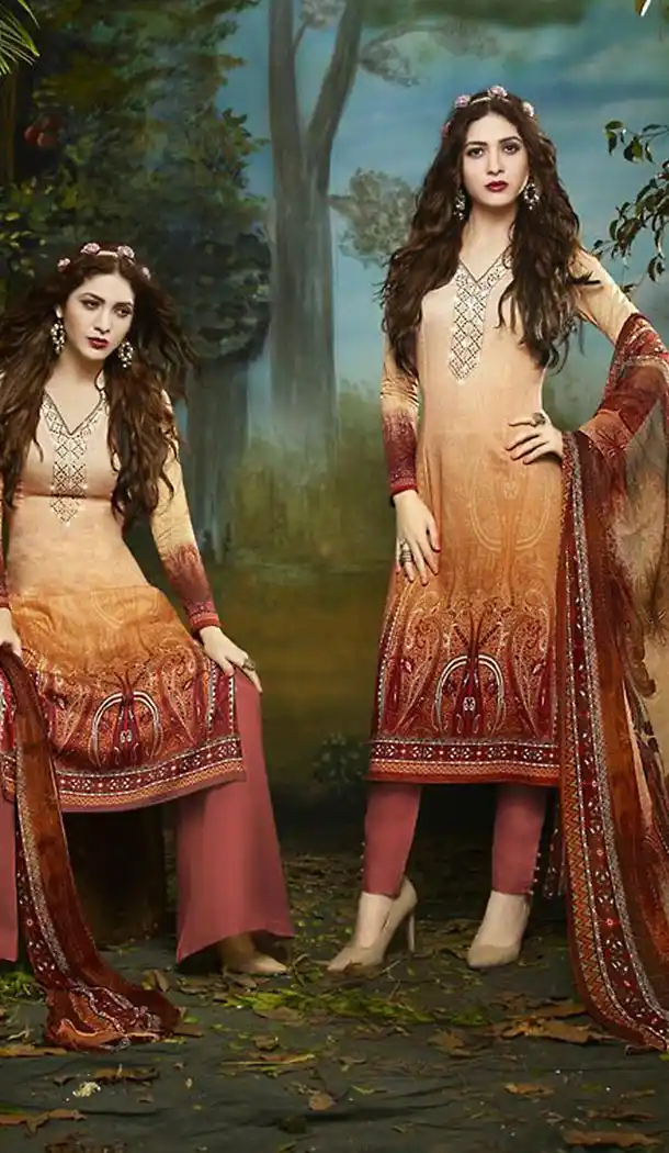 Beige Color Cotton Straight Cut Casual Palazzo Suit | FH486074784