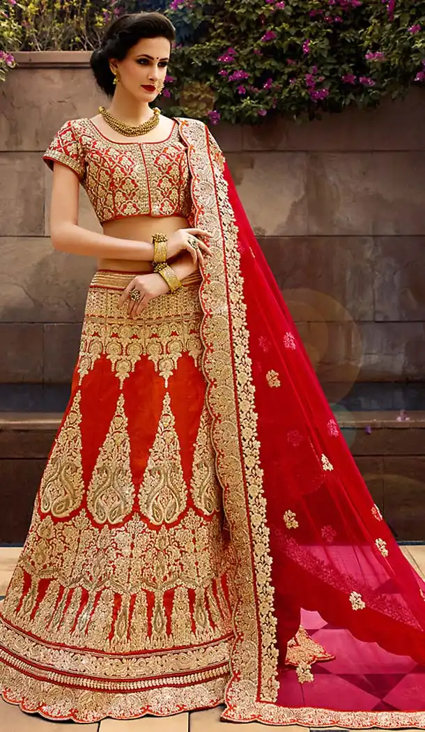 Red Color Art Silk A Line Style Wedding Lehenga Choli | FH486374800