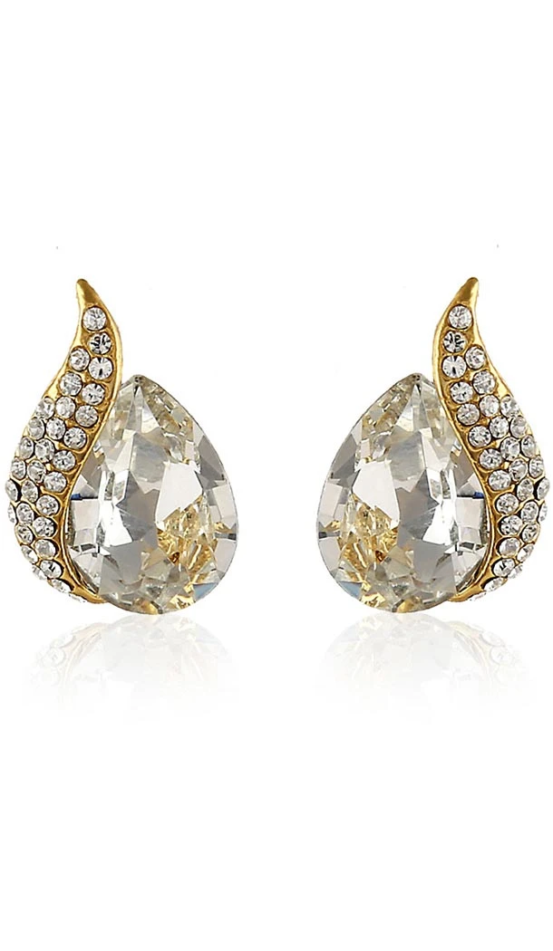 Gold Color Brass American Diamond Fashion Earring | FH486874846