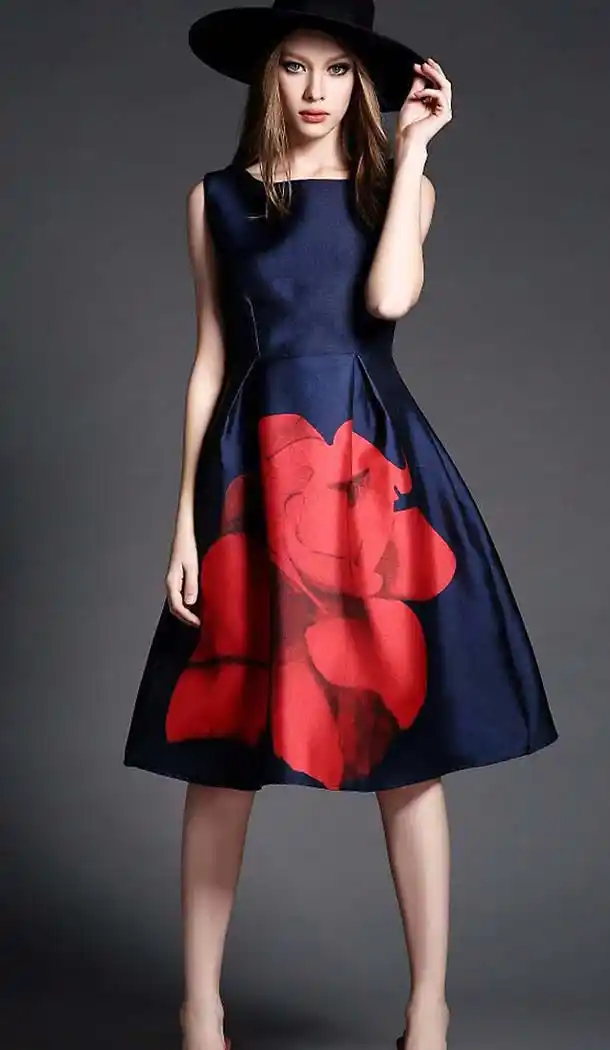 Navy Blue Color Satin Princess Cut Readymade Kurtis | FH487674966