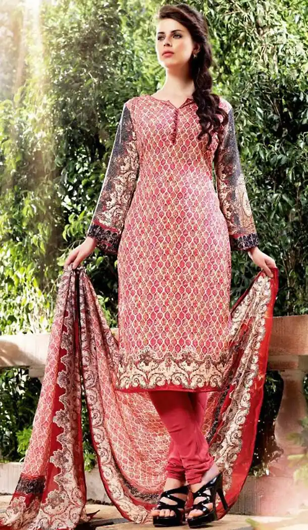Georgette Multiple Color Straight Cut Office Wear Churidar Kameez | FH488275019