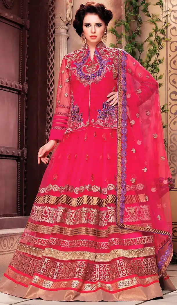 Pink Color Art Silk Circular Style Designer Lehenga Choli | FH489775204