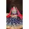 Deep Blue Color Net A Line Style Bridal Lehenga Choli | FH490975362