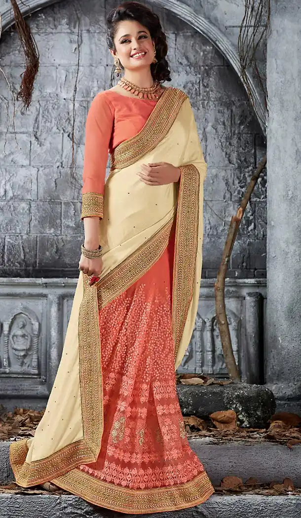 Beige Color Chiffon Designer Ethnic Wear Saree | FH492375541