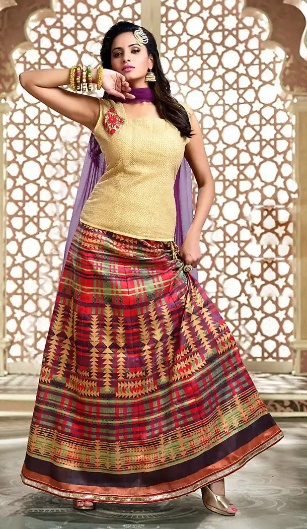 Multiple Color Art Silk A Line Style Readymade Lehenga | FH493675685