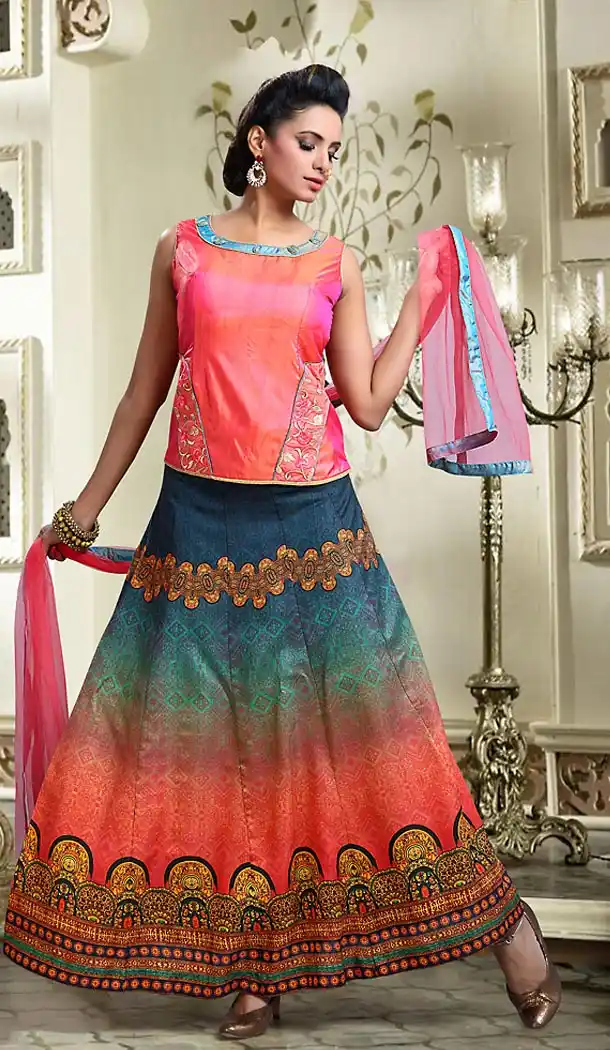 Pink Color Art Silk A Line Style Readymade Lehenga | FH493675687