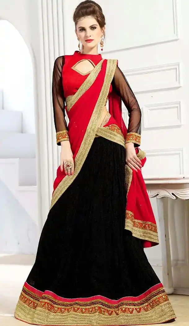 Black Color Lycra A Line Style Ladies Lehenga Choli | FH498176297