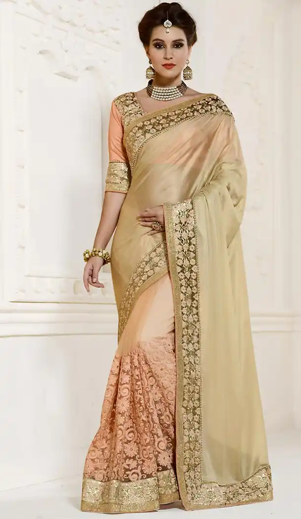 Tan Brown Color Georgette Contemporary Saree Blouse | FH498776367