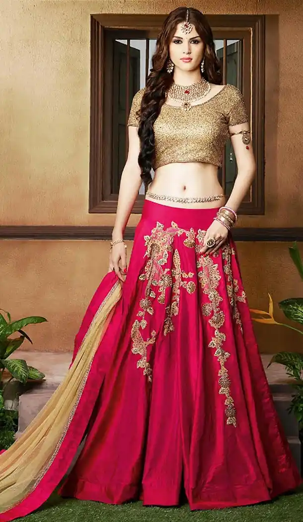 Deep Pink Color Silk Circular Style Designer Lehenga Choli | FH499976480