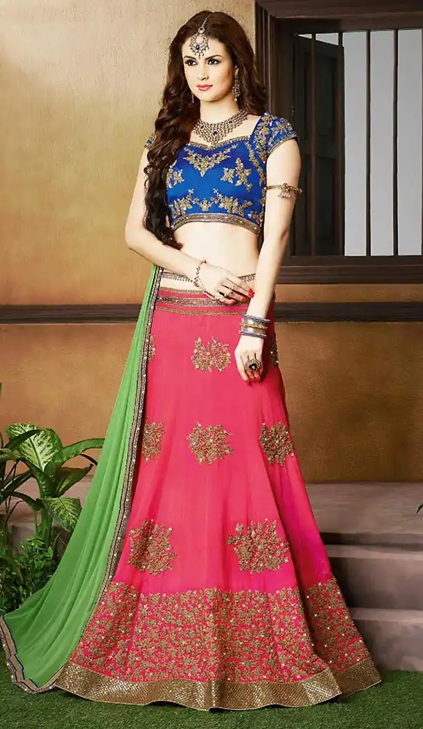 Deep Pink Color Silk A Line Style Designer Lehenga Choli | FH499976486
