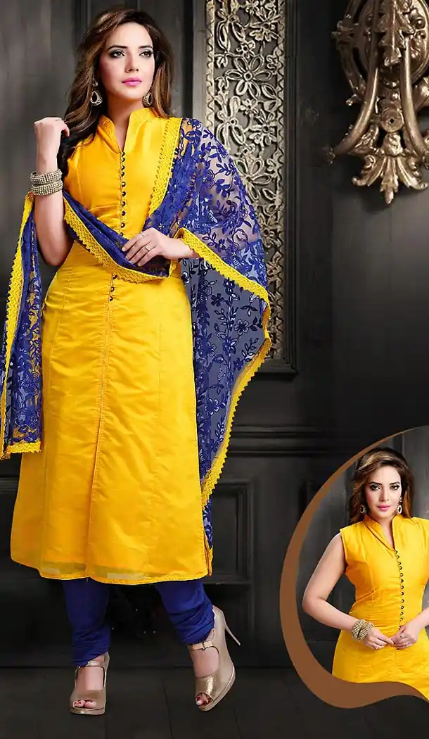 Art silk Yellow Color Achkan Punjabi Patiyala Readymade Dresses | FH500476572
