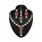 Red,White,Gold Color American Diamond,Stone Work Fashion Necklaces Set | FH500776604