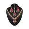 Pink,Grey Color American Diamond,Stone Work Fashion Necklaces Set | FH500776606