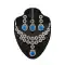Blue,Gold Color American Diamond,Stone Work Artificial Necklaces Set | FH500876614