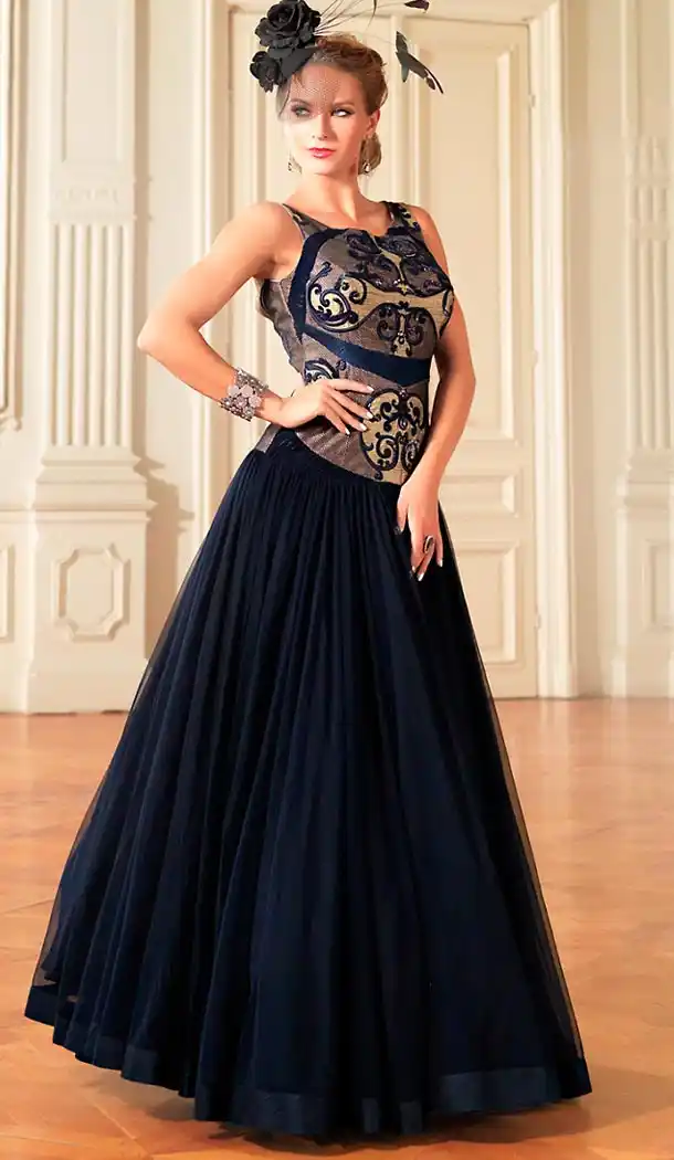 Blue Color Bhagalpuri Silk Embroidered Party Wear Readymade Gown | FH502276730