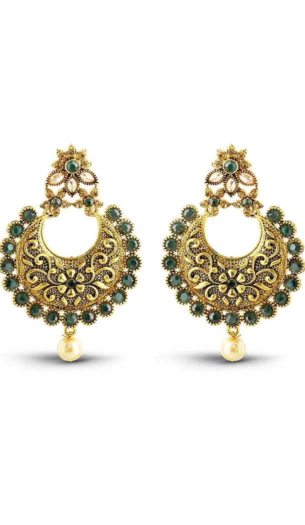 Green,Gold Color Stone Fashion Chandelier Earring | FH502476792