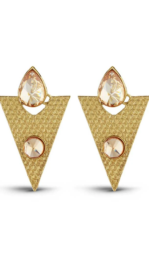 Gold Color Stone Artificial Chandelier Earring | FH502776818