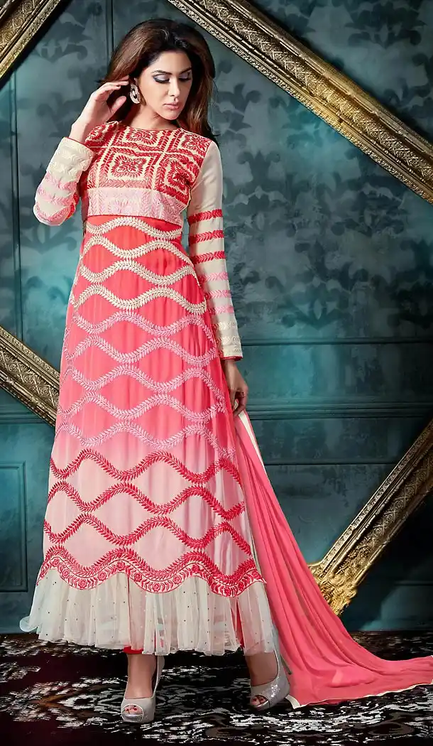 Pink Color Georgette Anarkali Style Casual Salwar Kameez | FH503276862