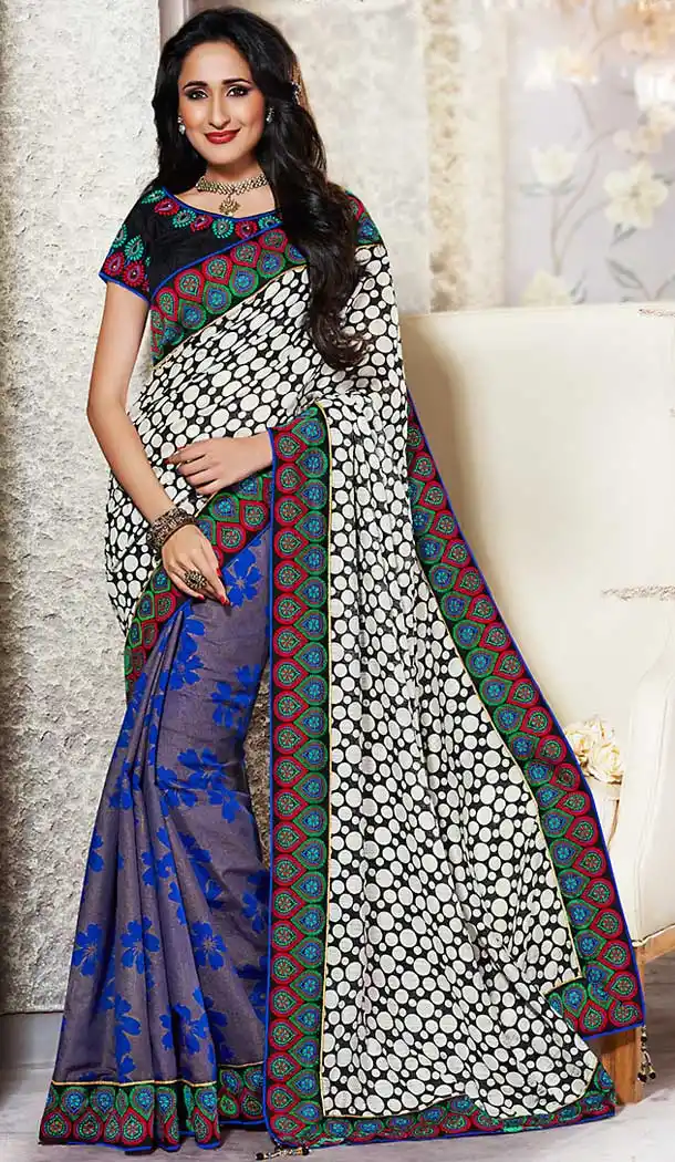 Black Color Fancy Contemporary Traditional Wear Saree Blouse | FH505477110